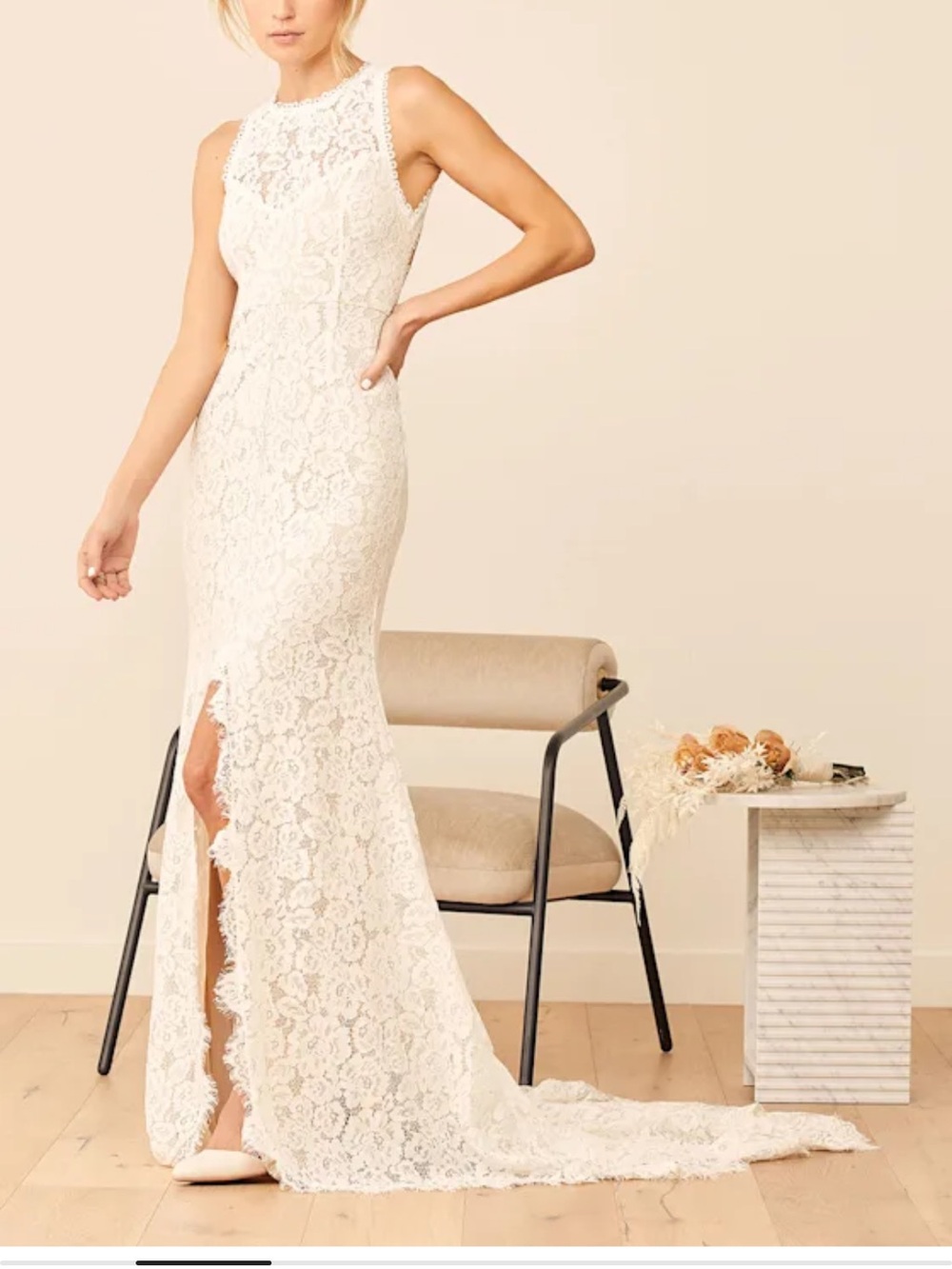 Lulus Love Everlasting White Floral Lace Mermaid Dress